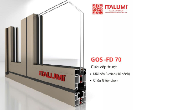 cửa xếp trượt fd70