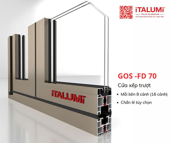 hệ cửa nhôm fd70